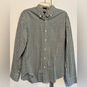 J. Crew Men's Blue and White Plaid Shirt
